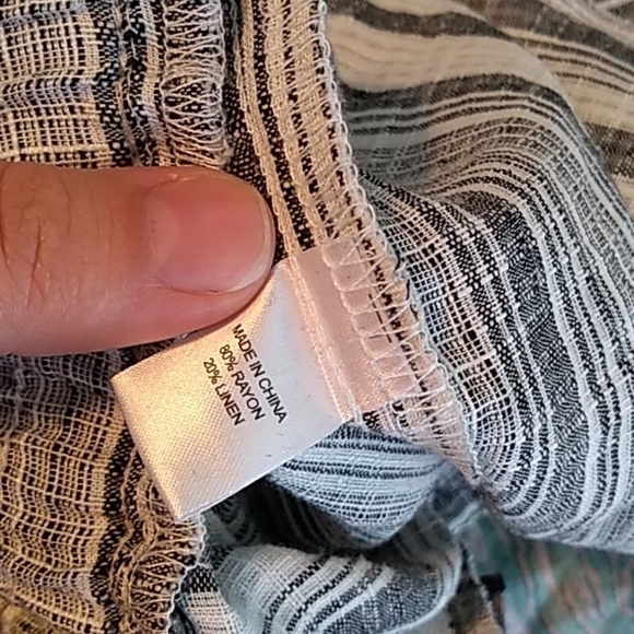 Drew linen mix wide leg summer striped pants - Picture 5 of 5